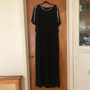 MSK Wide Leg Jumpsuit Diamond accent on neck Sleeve And down leg